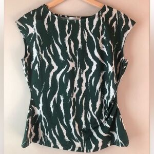 Jules & Leopold Green and White Patterned Top